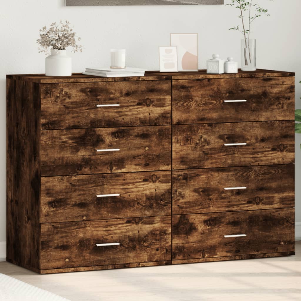 Sideboards 2 pcs Smoked Oak 60x39x80 cm Engineered Wood